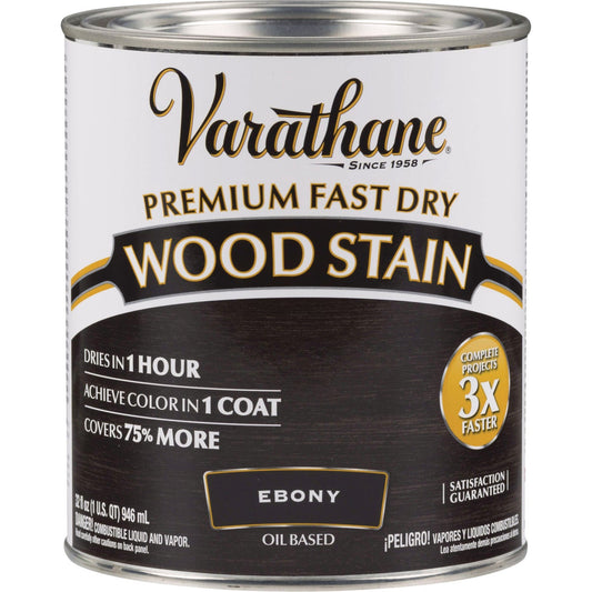 Varathane Fast Dry Ebony Wood Urethane Modified Alkyd Interior Wood Stain, 1 Qt.