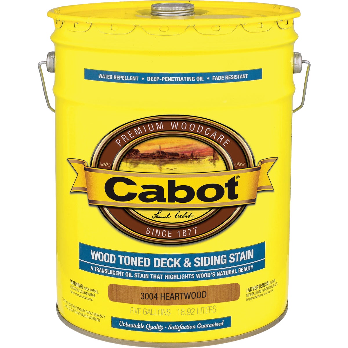 Cabot Alkyd/Oil Base Wood Toned Deck & Siding Stain, Heartwood, 5 Gal.