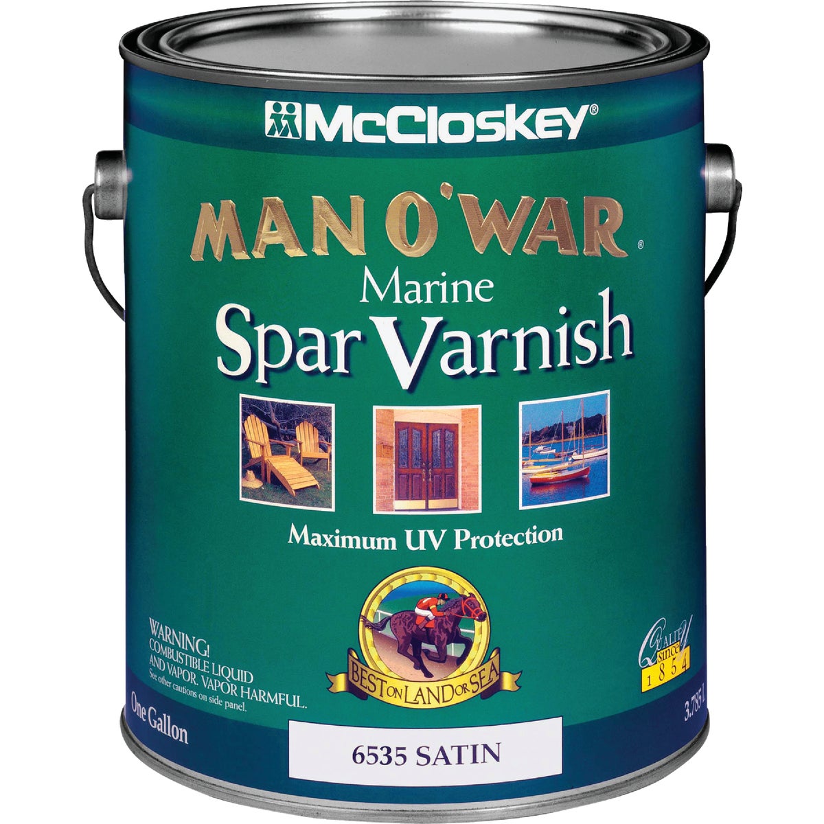 McCloskey Man O'War Satin Low VOC Marine Spar Interior & Exterior Varnish, Gallon