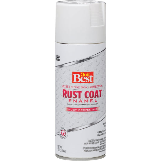 Do it Best Rust Coat Enamel Gloss White 12 Oz. Anti-Rust Spray Paint