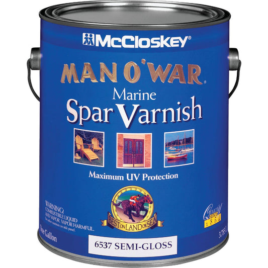 McCloskey Man O'War Semi Gloss Low VOC Marine Spar Interior & Exterior Varnish, Gallon