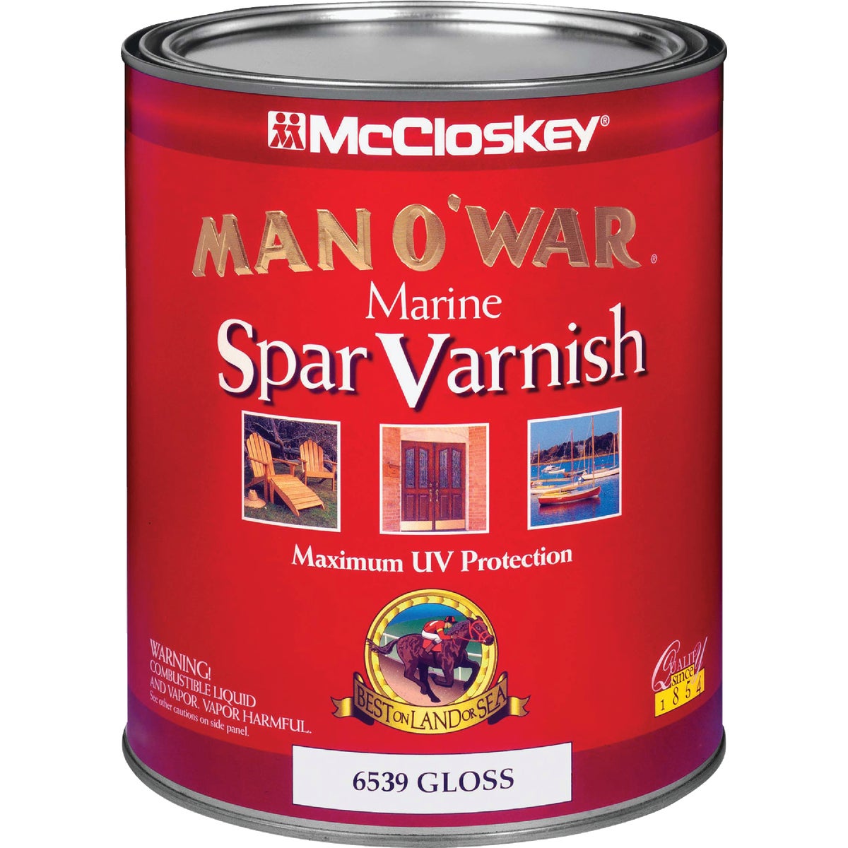 McCloskey Man O'War Gloss Low VOC Marine Spar Interior & Exterior Varnish, Quart