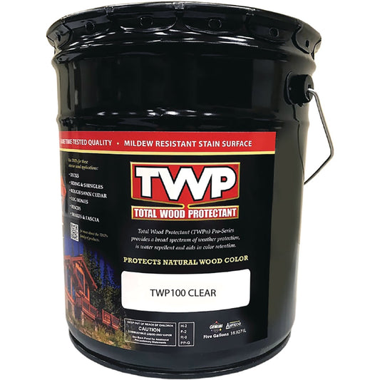 TWP100 Pro Series Semi-Transparent Wood Protectant Deck Stain, Clear, 5 Gal.