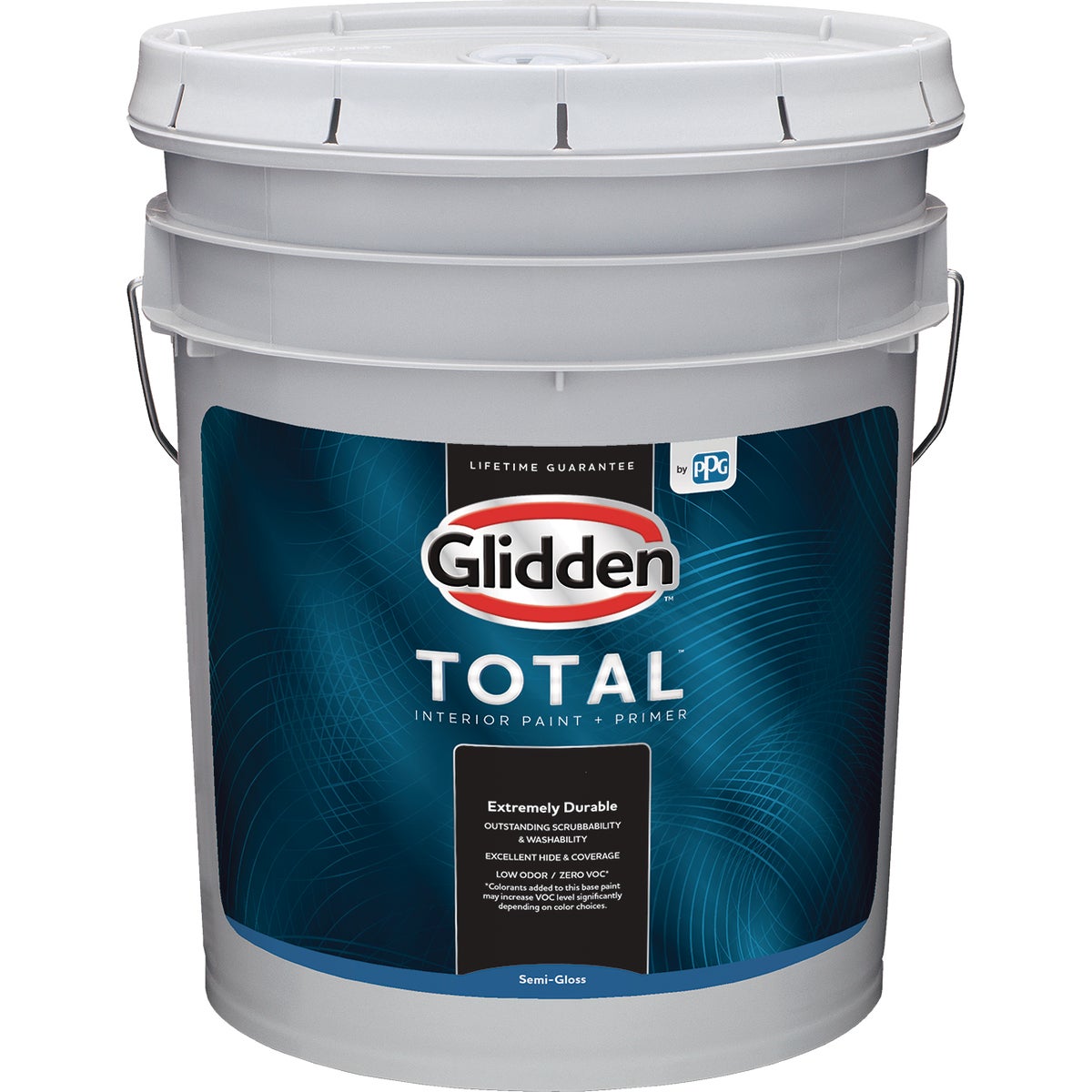 Glidden Total Interior Paint + Primer Semi-Gloss White & Pastel Base 5 Gallon Pail