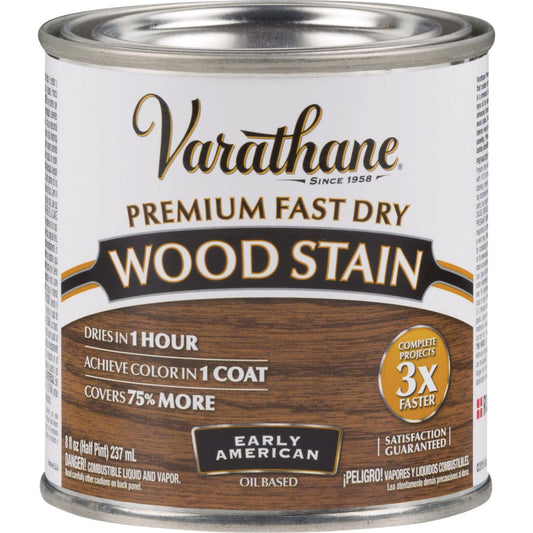 Varathane Fast Dry Early American Urethane Modified Alkyd Interior Wood Stain, 1/2 Pt.