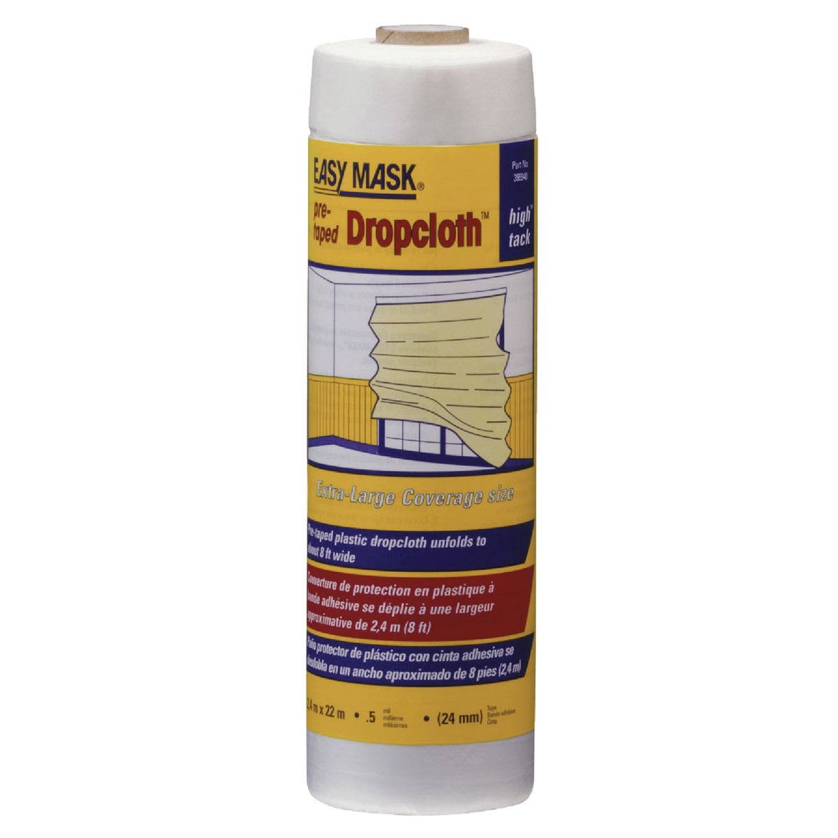 Trimaco Easy Mask Pre-Taped Plastic 8 Ft. x 75 Ft. 1/2 mil Drop Cloth