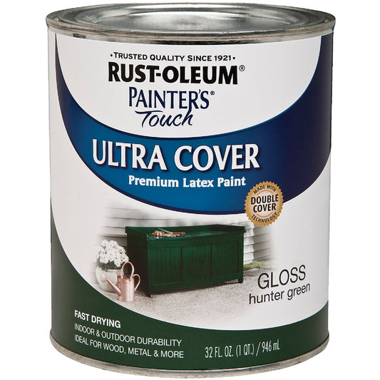 Rust-Oleum Painter's Touch 2X Ultra Cover Premium Latex Paint, Hunter Green, 1 Qt.