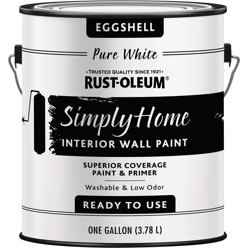 Simply Home Eggshell Pure White Interior Wall Paint, Gallon