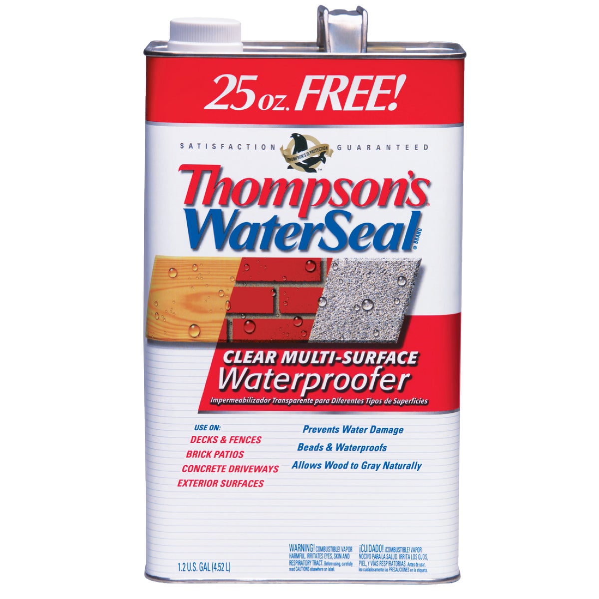 Thompsons WaterSeal Clear VOC MultiSurface Waterproofing Sealer, 1.2 Gal.