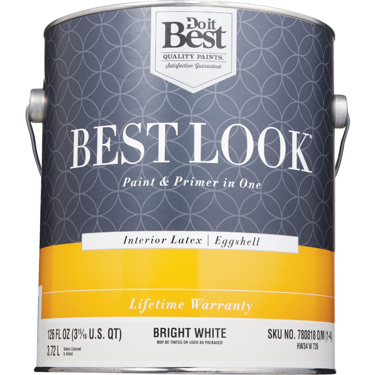 Best Look Latex Paint & Primer In One Eggshell Interior Wall Paint, Bright White, 1 Gal.