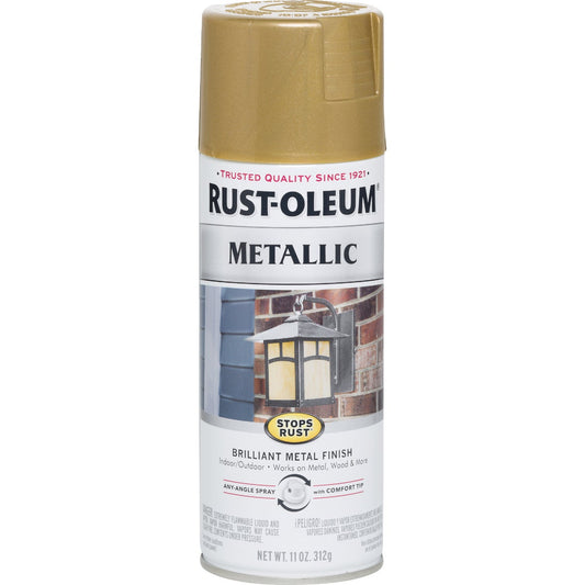 Rust-Oleum Stops Rust 11 Oz. Metallic Satin Spray Paint, Gold Rush