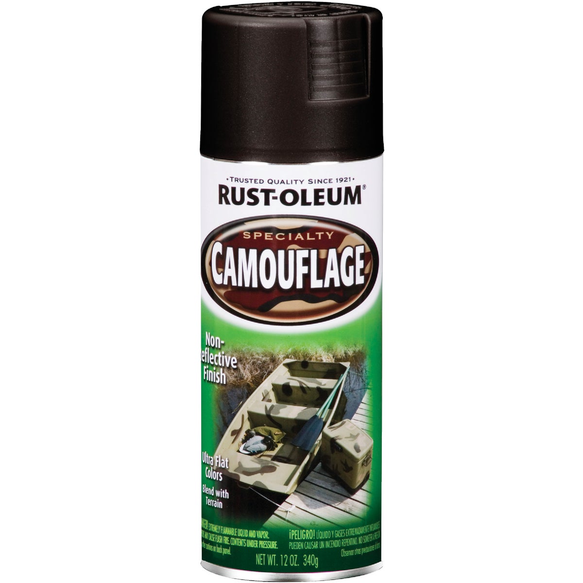 Rust-Oleum Camouflage 12 Oz. Flat Spray Paint, Black