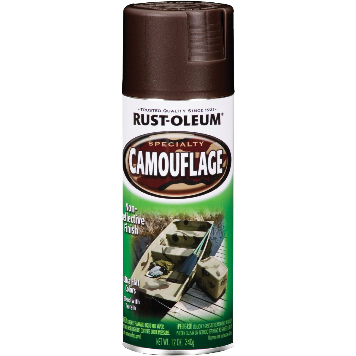 Rust-Oleum Camouflage 12 Oz. Flat Spray Paint, Earth Brown