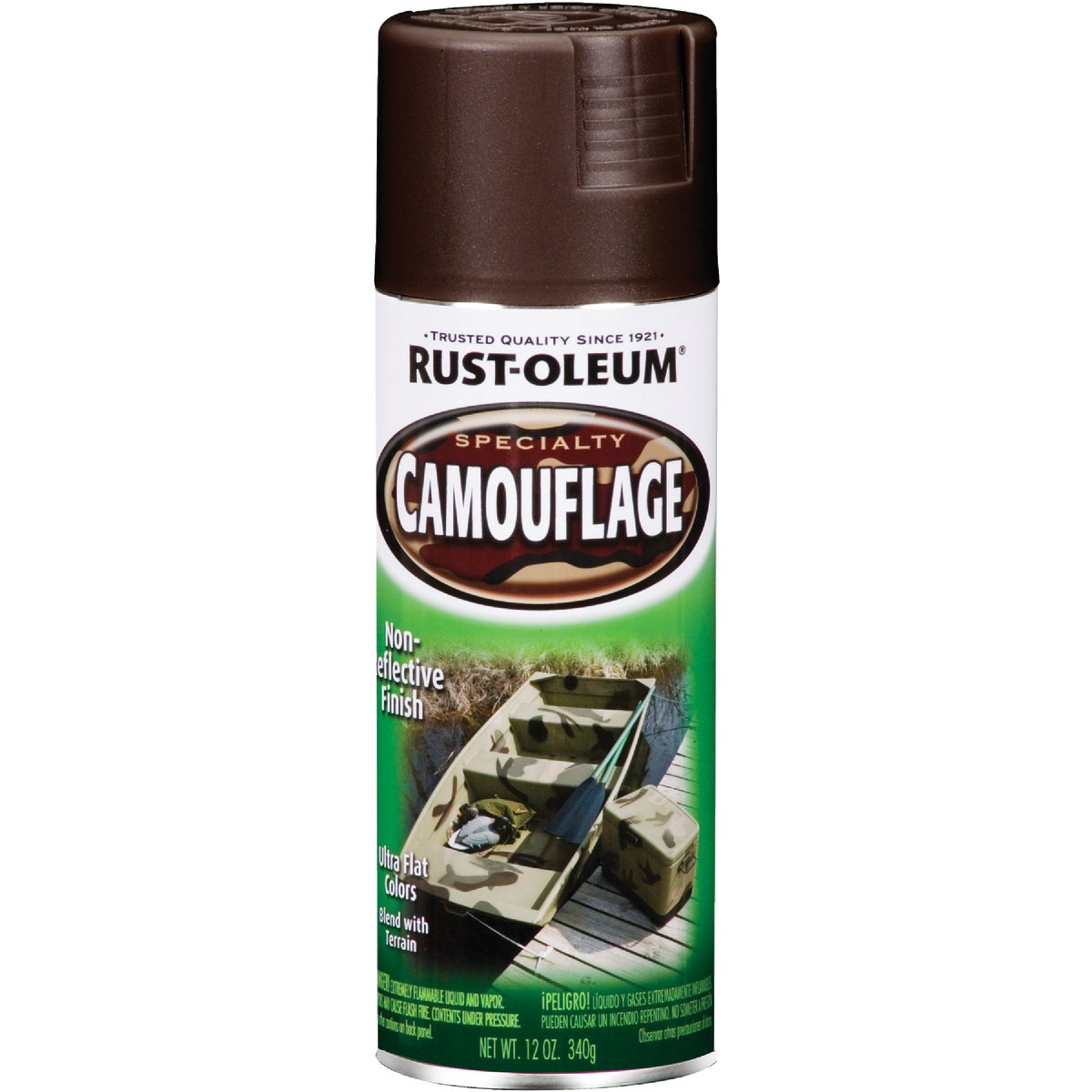 Rust-Oleum Camouflage 12 Oz. Flat Spray Paint, Earth Brown