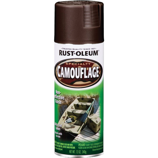 Rust-Oleum Camouflage 12 Oz. Flat Spray Paint, Earth Brown