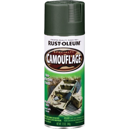 Rust-Oleum Camouflage 12 Oz. Flat Spray Paint, Deep Forest Green