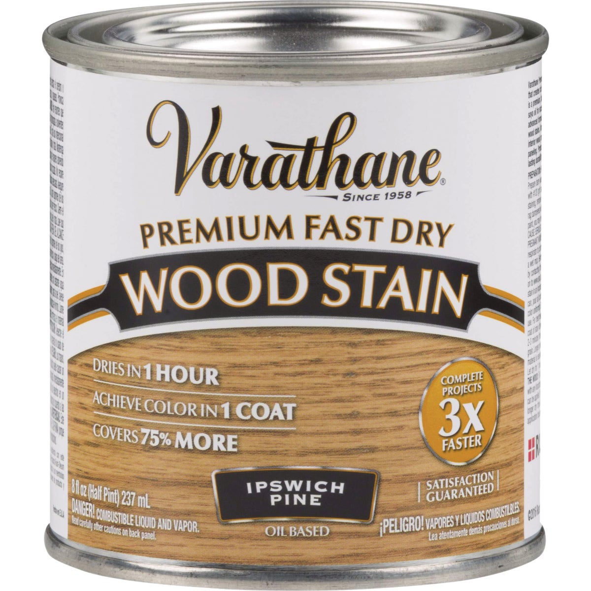 Varathane Fast Dry Ipswich Pine Urethane Modified Alkyd Interior Wood Stain, 1/2 Pt.