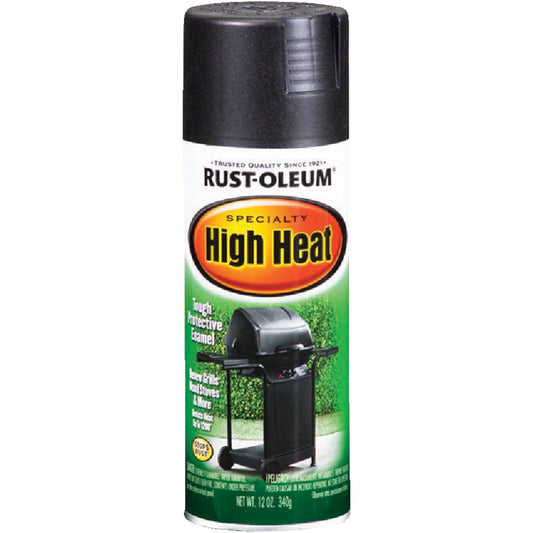 Rust-Oleum Black Satin 12 Oz. High Heat Spray Paint