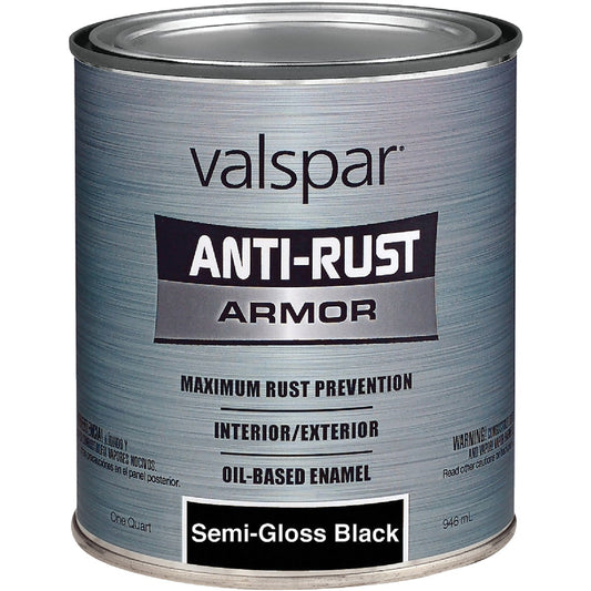 Valspar Anti-Rust Oil-Based Semi-Gloss Armor Rust Control Enamel, Black, 1 Qt.