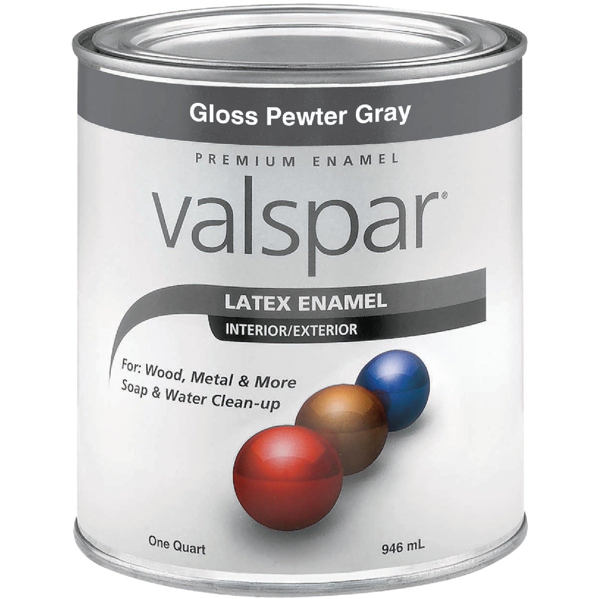 Valsar Premium Latex Enamel, Gray, 1 Qt.