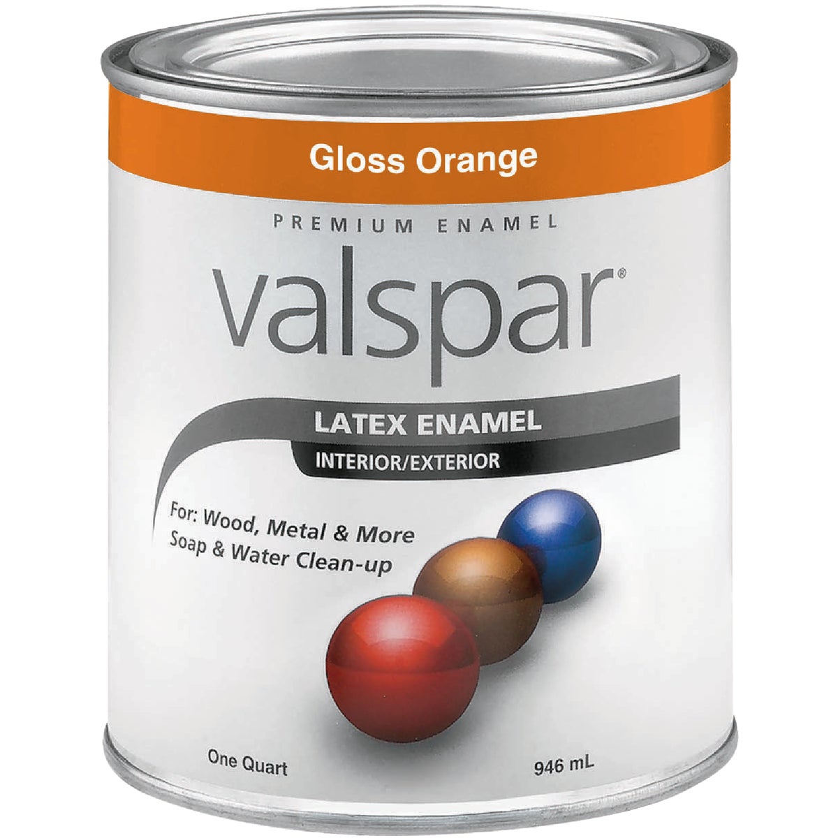 Valsar Premium Latex Enamel, Orange, 1 Qt.