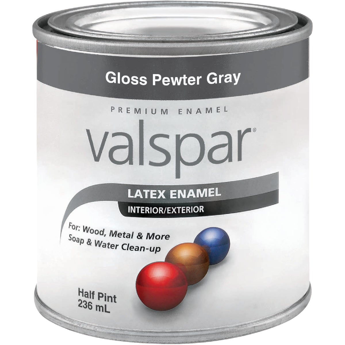 Valsar Premium Latex Enamel, Gray, 1/2 Pt.