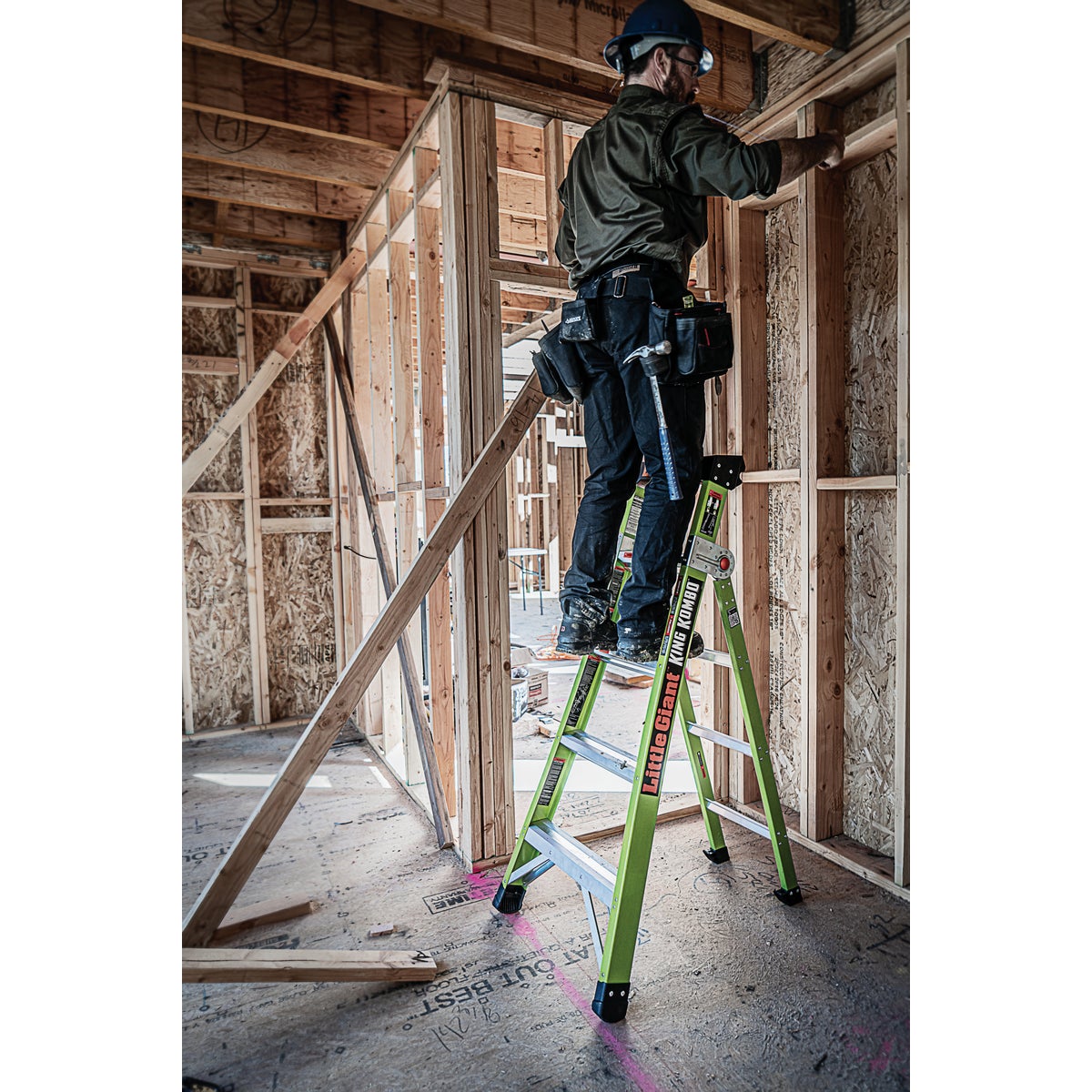 Little Giant King Kombo 5 Ft. To 8 Ft. 3-N-1 All Access Fiberglass Ladder With 375 Lb. Load Capacity Type 1AA Ladder Rating