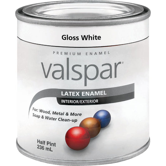 Valsar Premium Latex Enamel, Satin White, 1/2 Pt.