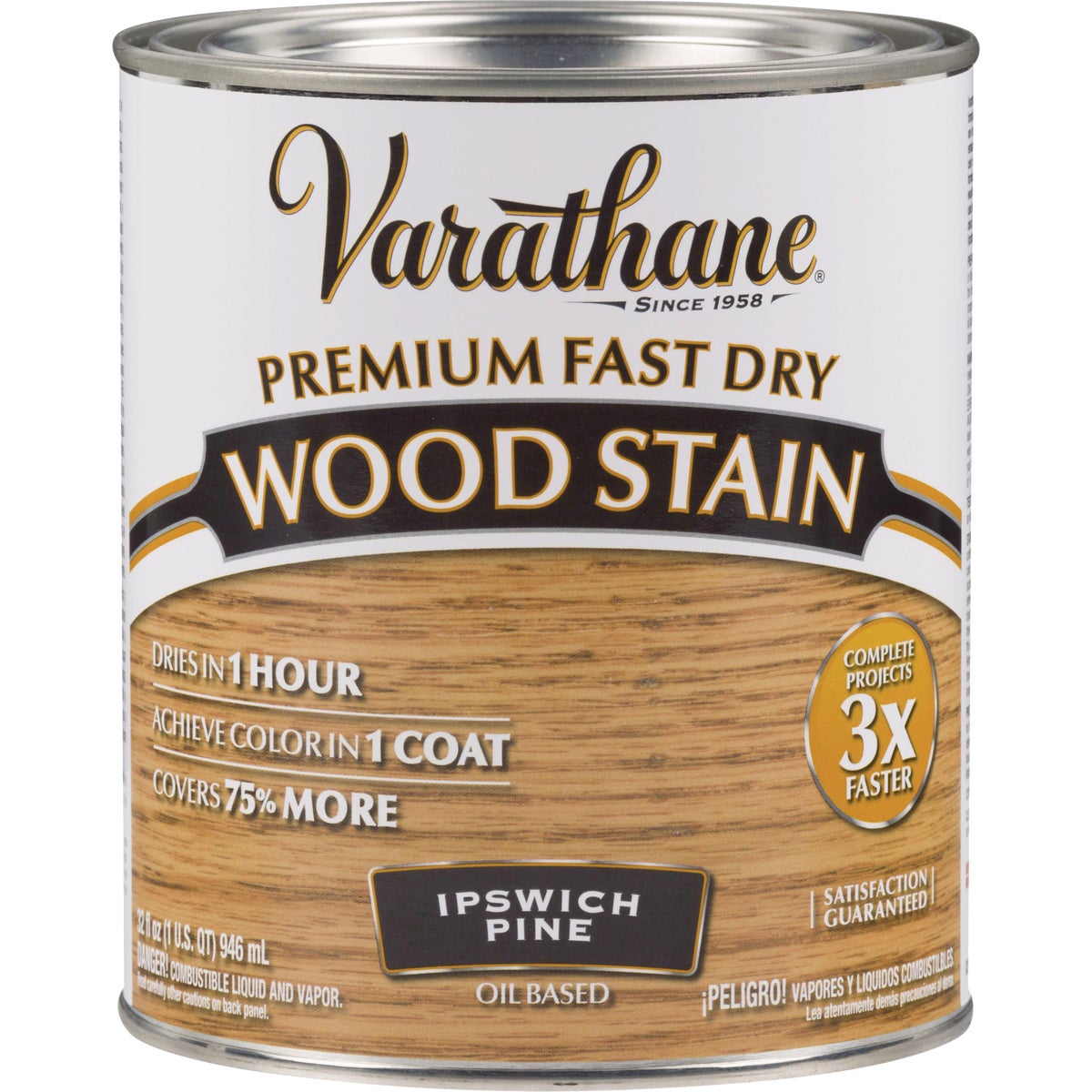 Varathane Fast Dry Ipswich Pine Urethane Modified Alkyd Interior Wood Stain, 1 Qt.
