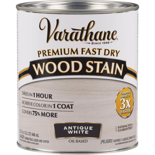 Varathane Fast Dry Antique White Urethane Modified Alkyd Interior Wood Stain, 1 Qt.