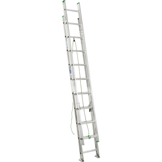 Werner 20 Ft. Aluminum Extension Ladder with 225 Lb. Load Capacity Type II Duty Rating