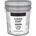 Cover Coat Latex Flat Interior Wall Paint, White, 5 Gal.