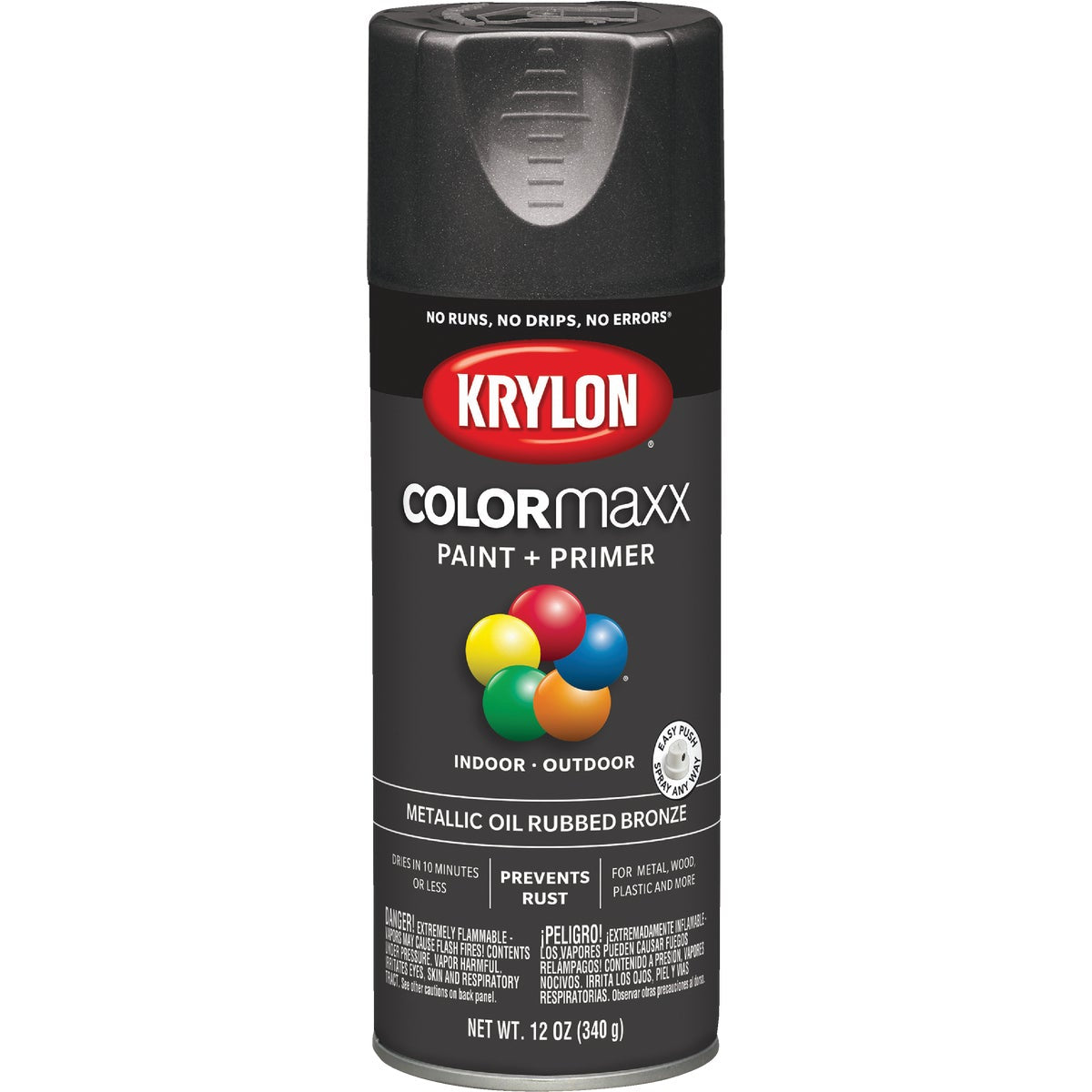 Krylon ColorMaxx 11 Oz. Brushed Metallic Satin Spray Paint, Oil Rubbed Bronze