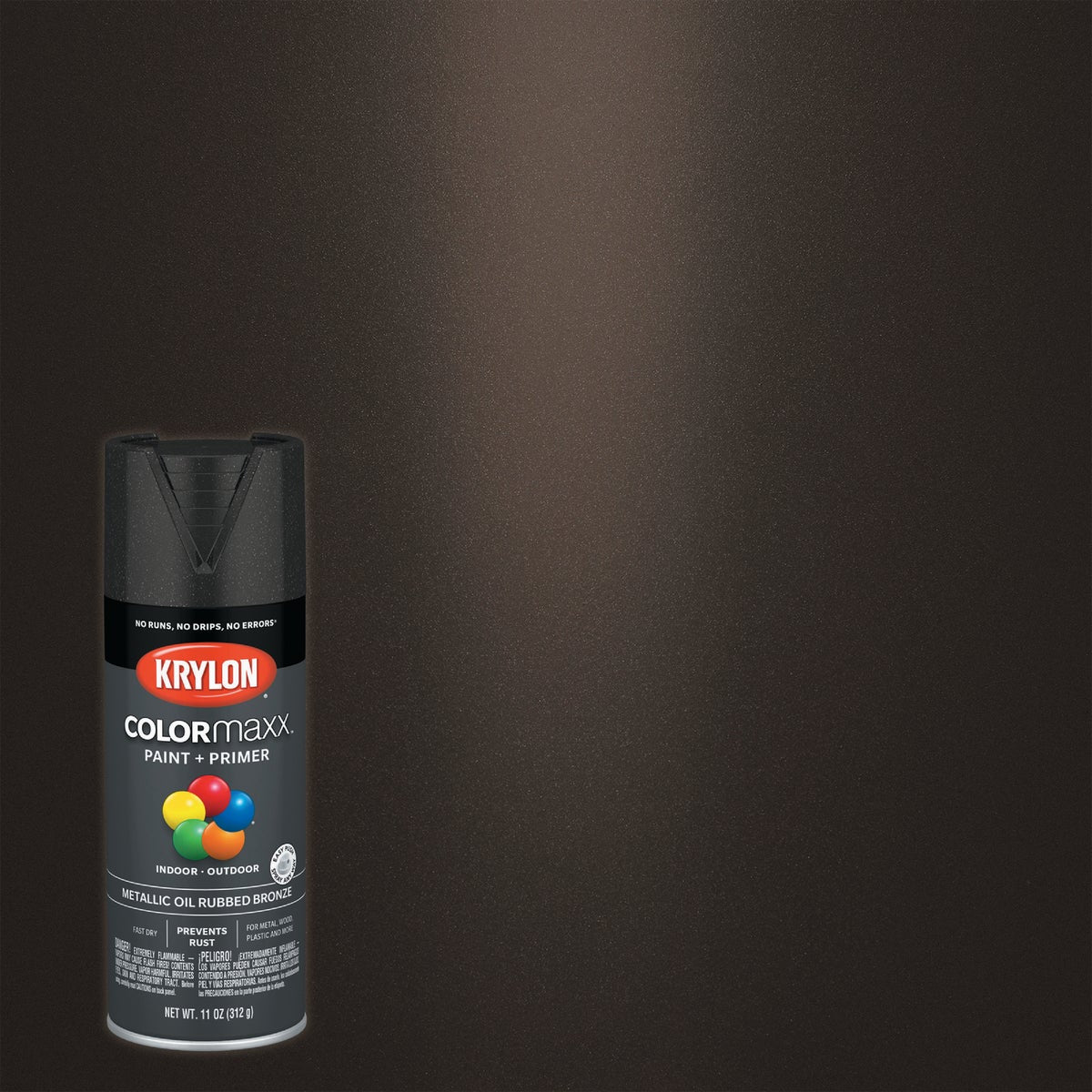 Krylon ColorMaxx 11 Oz. Brushed Metallic Satin Spray Paint, Oil Rubbed Bronze