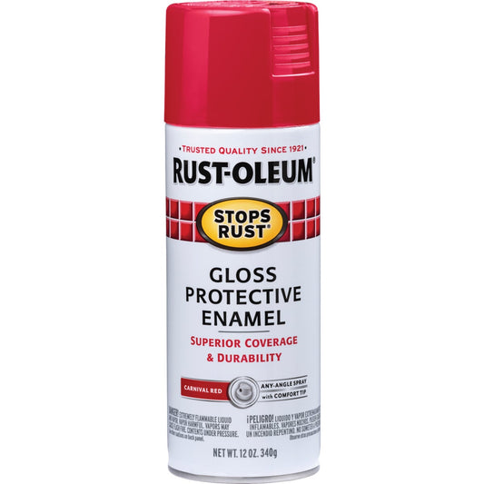 Rust-Oleum Stops Rust Carnival Red Gloss 12 Oz. Anti-Rust Spray Paint