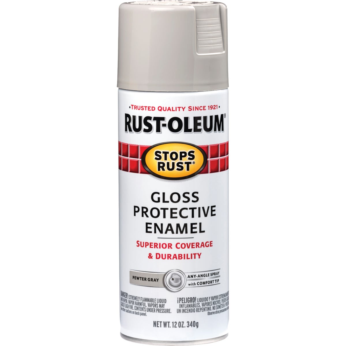 Rust-Oleum Stops Rust Pewter Gray Gloss 12 Oz. Anti-Rust Spray Paint