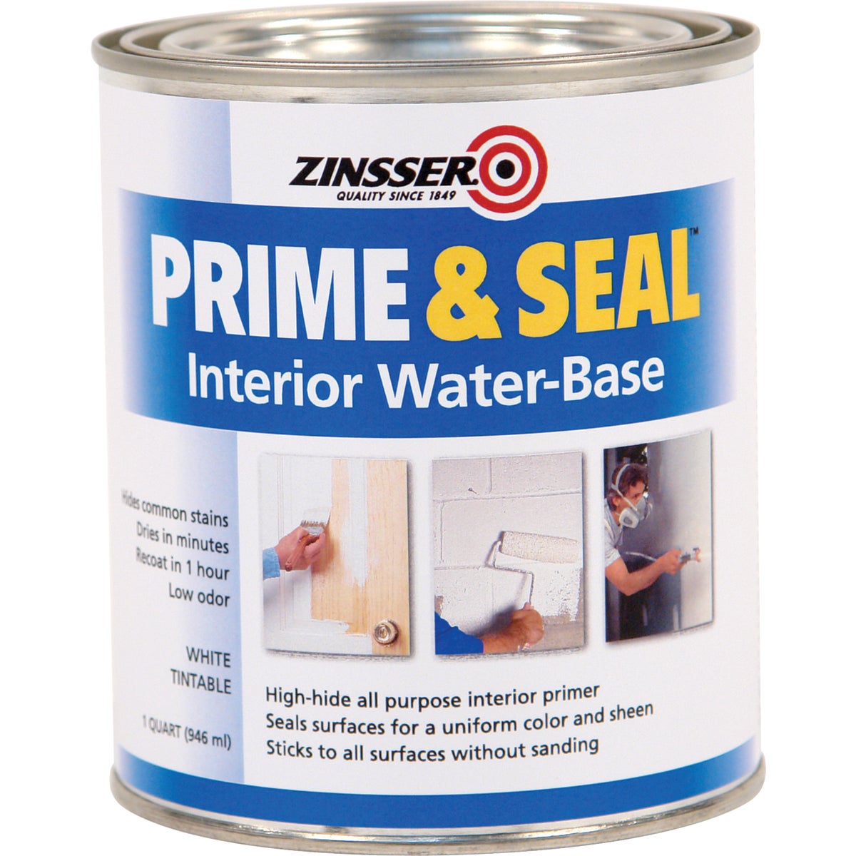 Zinsser Interior Prime & Seal Water-Based Primer, White, 1 Qt.