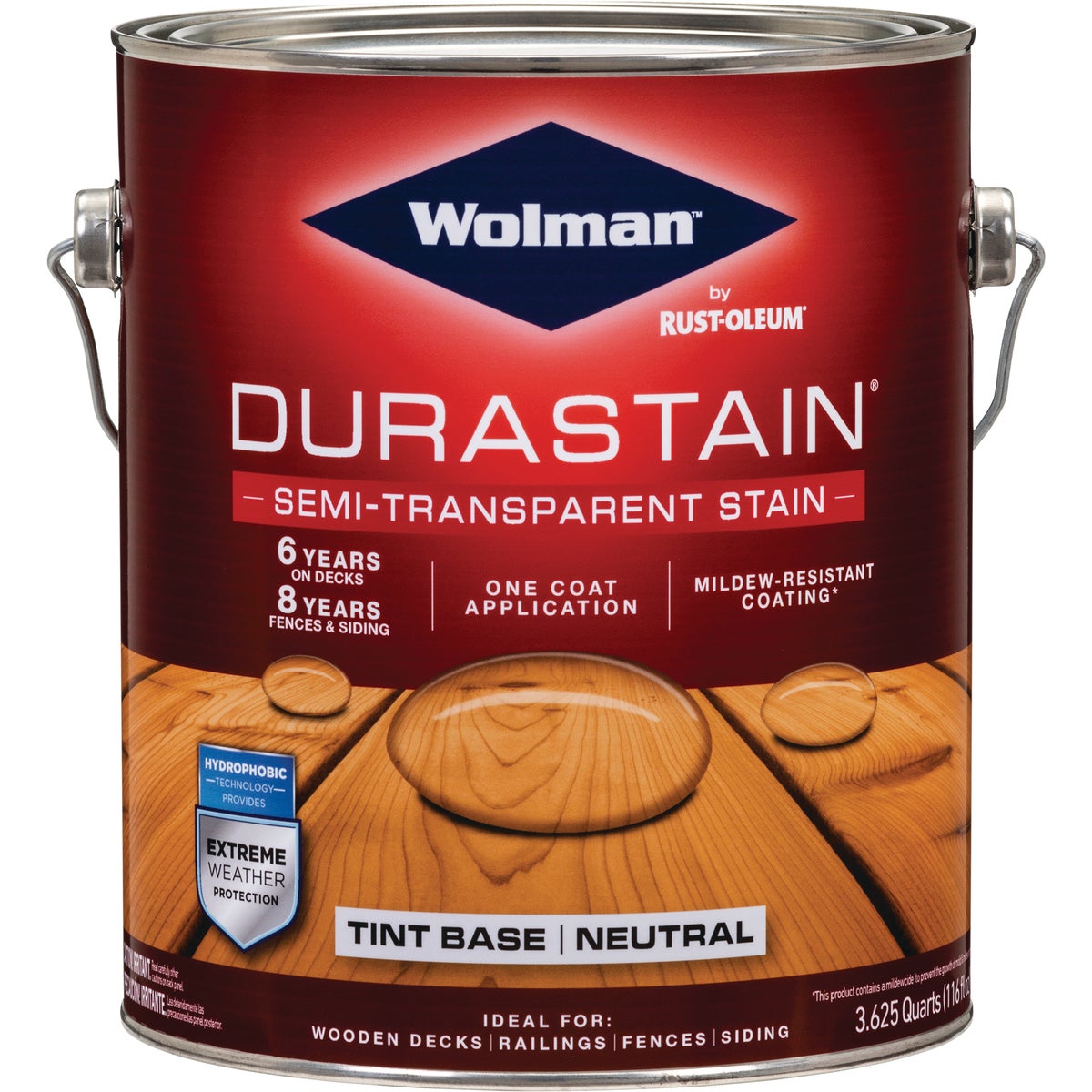 Wolman DuraStain One Coat Semi-Transparent Wood Exterior Stain, Neutral 1 Gal.