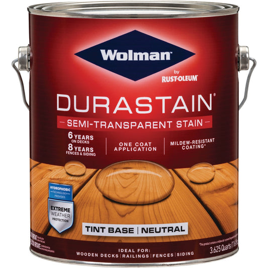 Wolman DuraStain One Coat Semi-Transparent Wood Exterior Stain, Neutral 1 Gal.