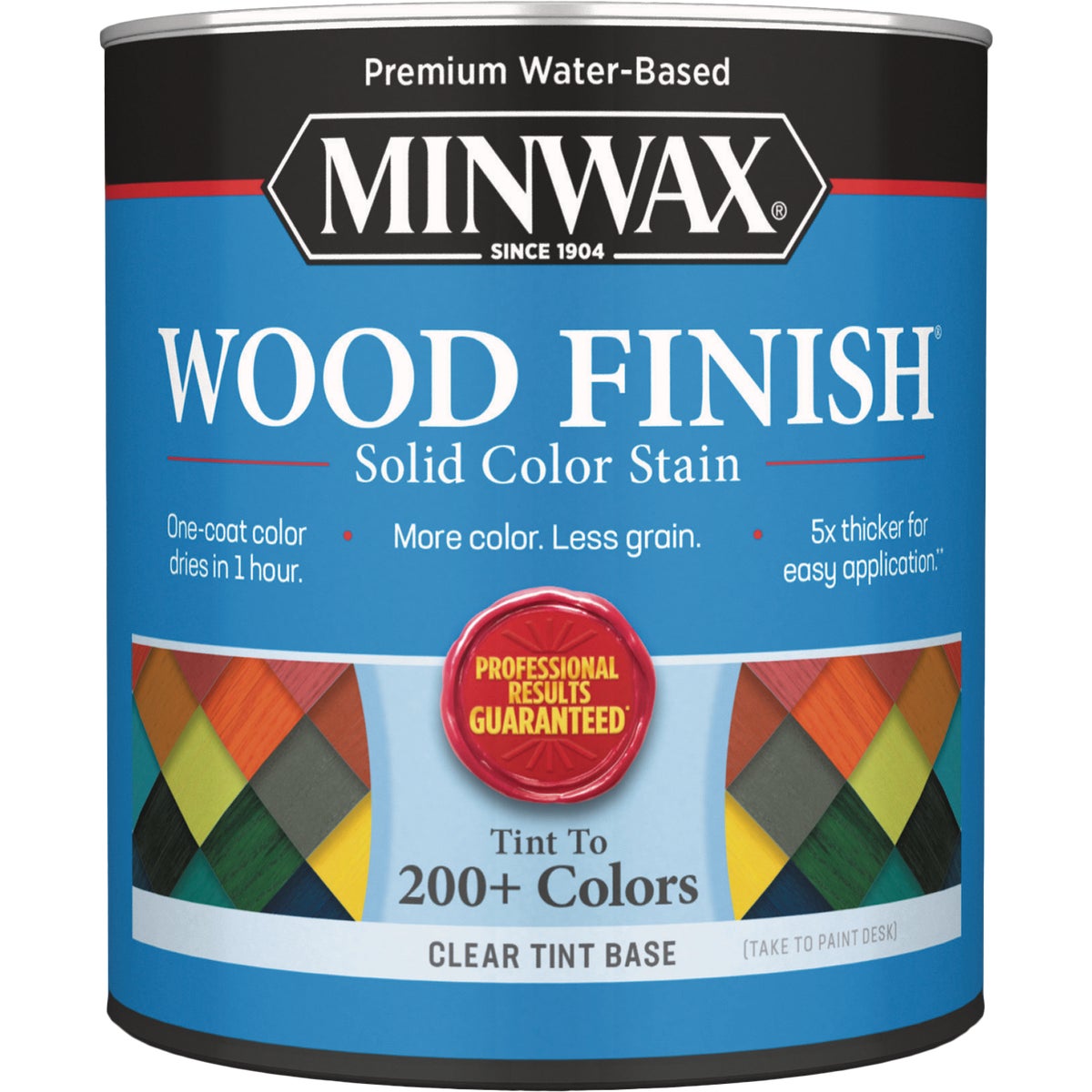 Minwax Wood Finish Water-Based Solid Color Stain, Clear Tint Base, 1 Qt.