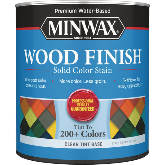 Minwax Wood Finish Water-Based Solid Color Stain, Clear Tint Base, 1 Qt.