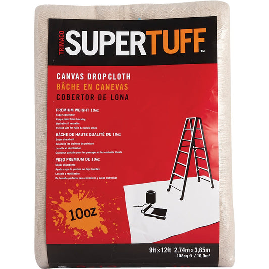 Trimaco SuperTuff Canvas 9 Ft. x 12 Ft. 10 Oz. Drop Cloth