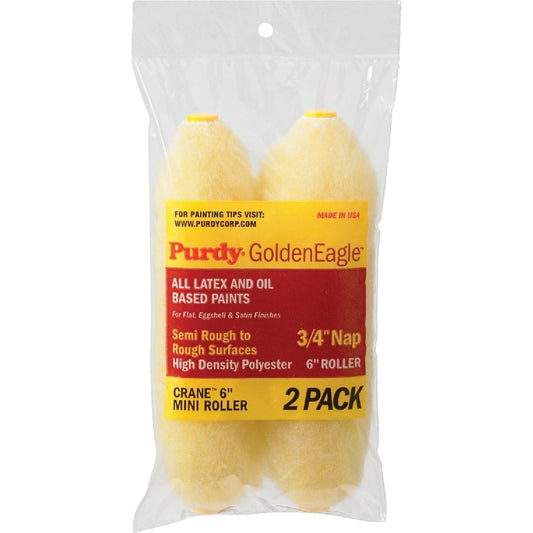 Purdy Golden Eagle 6-1/2 In. x 3/4 In. Mini Knit Fabric Roller Cover (2-Pack)