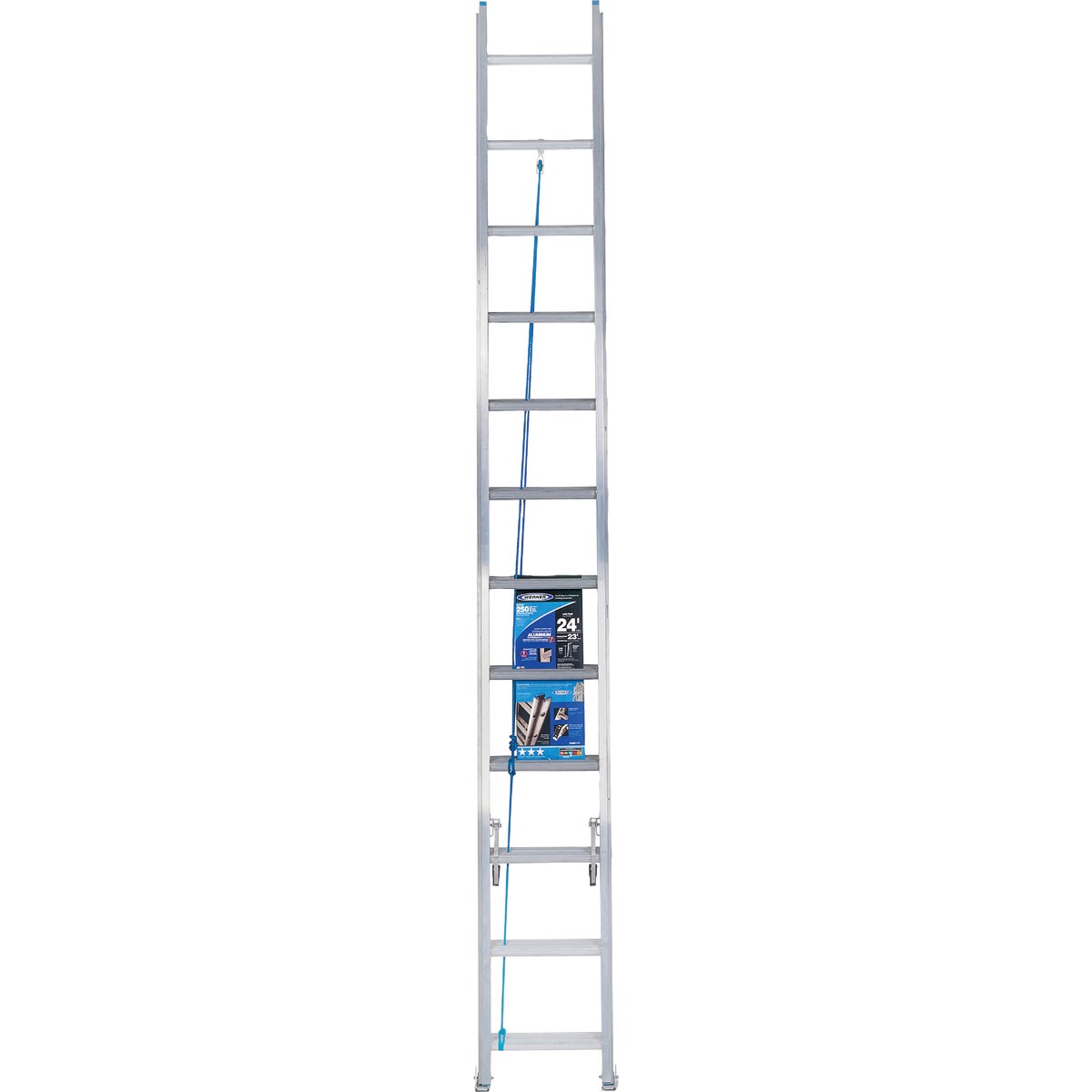 Werner 24 Ft. Aluminum Extension Ladder with 250 Lb. Load Capacity Type I Duty Rating