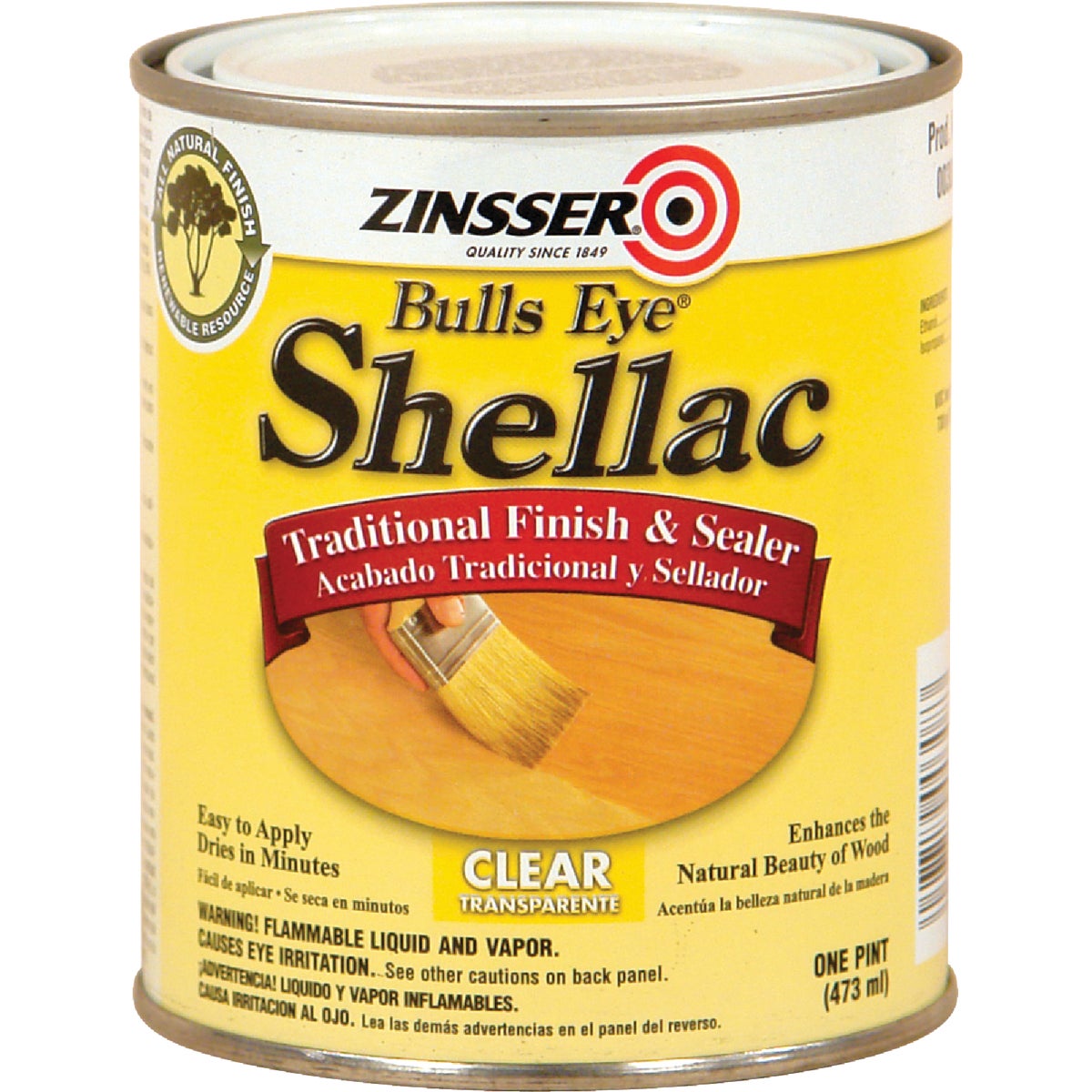 Zinsser Bulls Eye Clear Shellac, Quart