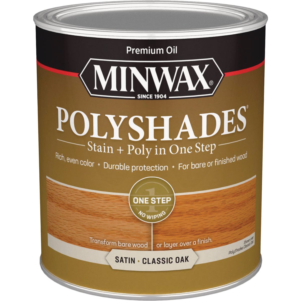 Minwax Polyshades 1 Qt. Satin Stain & Finish Polyurethane In 1-Step, Classic Oak