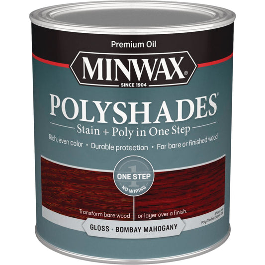 Minwax Polyshades 1 Qt. Gloss Stain & Finish Polyurethane In 1-Step, Bombay Mahogany