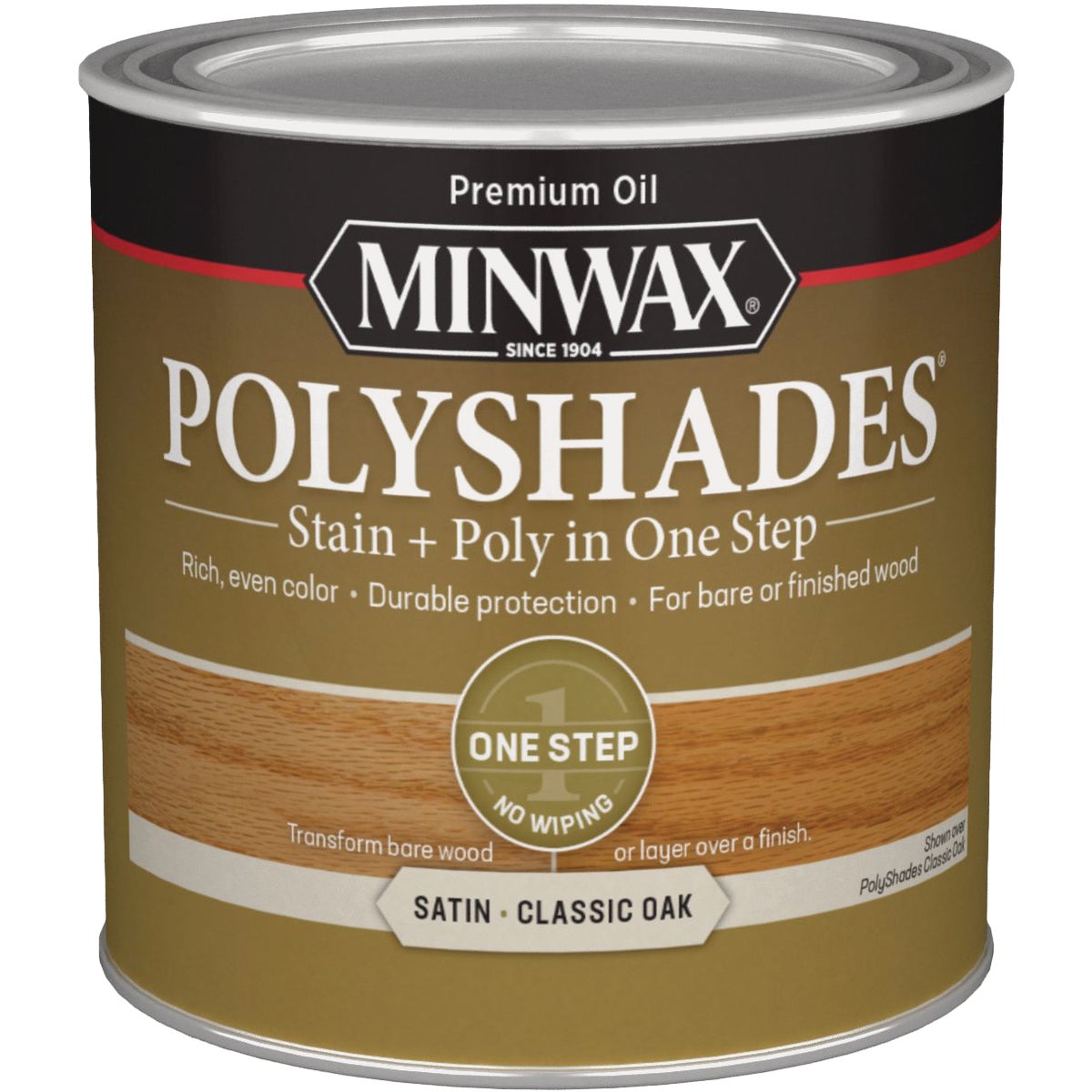 Minwax Polyshades 1/2 Pt. Satin Stain & Finish Polyurethane In 1-Step, Classic Oak