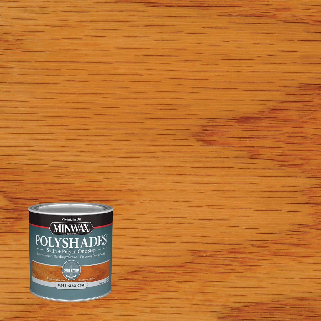 Minwax Polyshades 1/2 Pt. Gloss Stain & Finish Polyurethane In 1-Step, Classic Oak