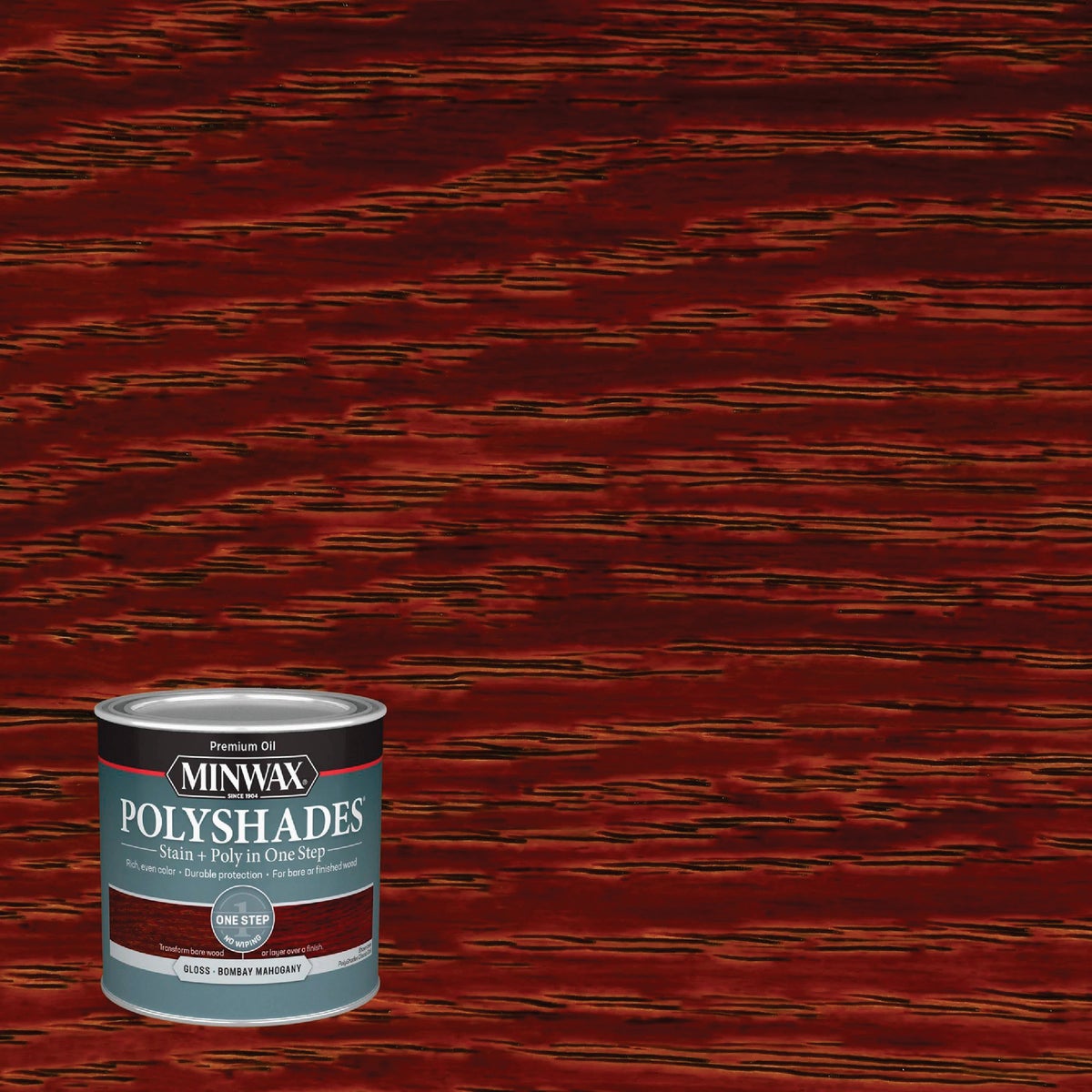 Minwax Polyshades 1/2 Pt. Gloss Stain & Finish Polyurethane In 1-Step, Bombay Mahogany